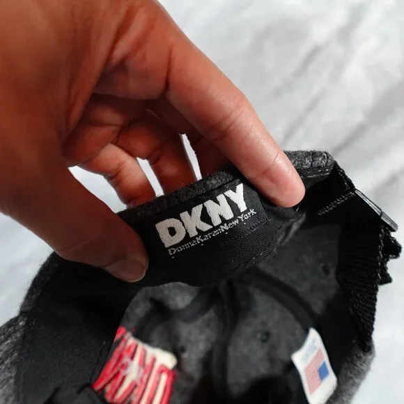 Vintage DKNY Donna Karan Strap Back Hat Cap Mens Large Wool Made In USA 90s - Picture 6 of 6